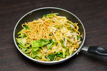 Yakisoba Thai style,Thai noodle in pan