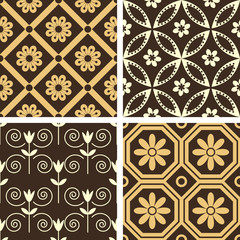 Seamless ornamental patterns set