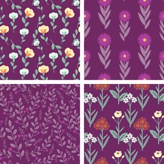 Seamless floral patterns collection