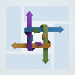 Abstract vector illustration of modern colorful arrows.