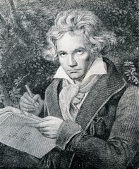 Portrait of german composer Beethoven - obrazy, fototapety, plakaty
