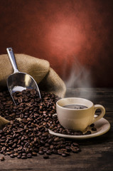 Obraz premium boiling black coffee