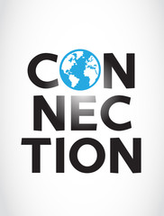 Connection letter with world symbol