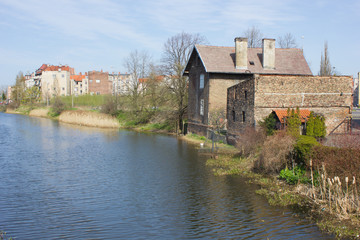Naklejka na ściany i meble old riverside of Gdansk