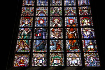 Vitrail de l'&eacute;glise Notre Dame du Sablon &agrave; Bruxelles, Belgique