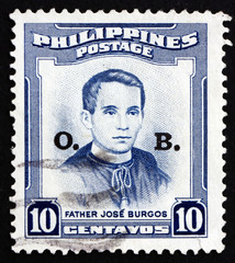 Postage stamp Philippines 1955 Father Jose Burgos
