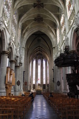 Nef de l'&eacute;glise Notre Dame du Sablon &agrave; Bruxelles, Belgique