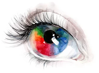 Acrylic prints Paintings colourful human eye