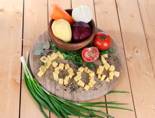 Composition of vegetables on plate