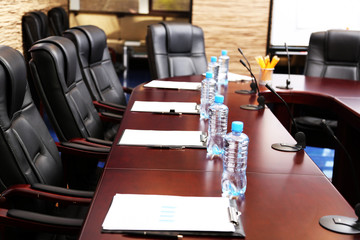 Interior of empty conference room