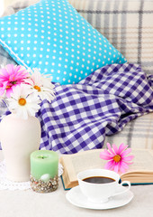 Close up on trendy modern living room