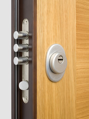 Wooden doors with lock