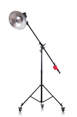 Studio light stand isolated on the white