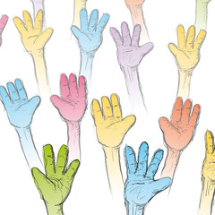 Obraz premium mani in alto