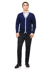 Man in fashion look isolated on white