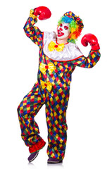 Funny clown isolated on the white