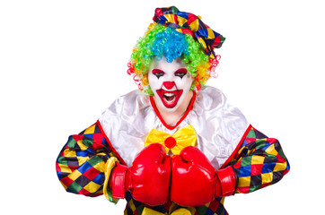 Funny clown isolated on the white
