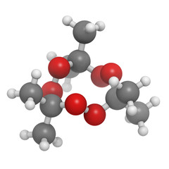 Acetone peroxide (triacetone peroxide, TATP) explosive molecule,