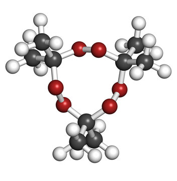 Acetone peroxide (triacetone peroxide, TATP) explosive molecule,