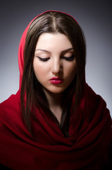 Muslim woman with headscarf in fashion concept