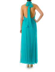 Woman in fashion dress concept on white