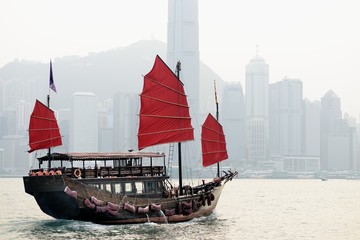 Naklejka premium Victoria Harbor Hong Kong