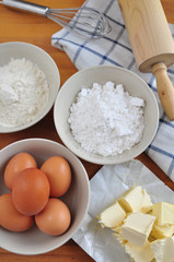 Zutaten zum Kuchen Backen