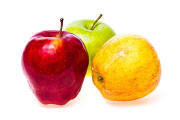 Isolated fresh apple fruits