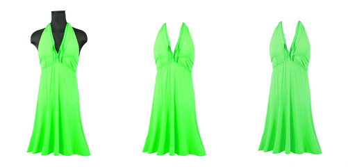 Fashion concept with dress sets on white