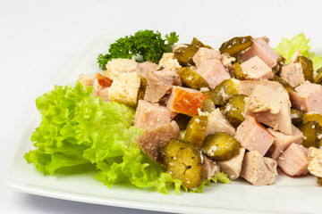 salad with bacon and pickles