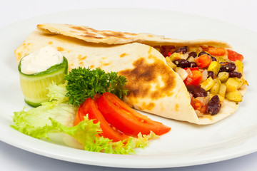 burrito with beans and squash