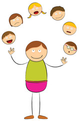 stick figure - juggling people