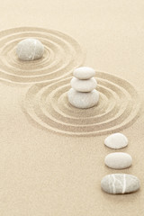 Fototapeta na wymiar Balance zen stones in sand