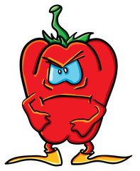 Funny angry cartoon pepper