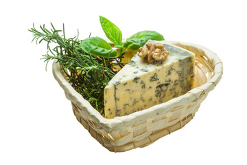 Dor blue cheese with herbs, nuts and honey