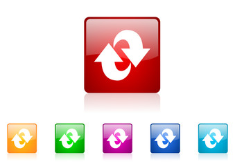 rotate vector glossy web icon set