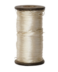 Bobines de fil de soie blanche