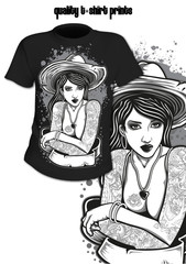 T-Shirt Print Tattoo Mädchen