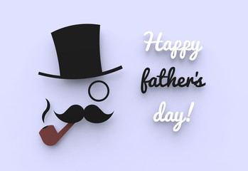 A father's day illustration of a man with a top hat and a pipe.