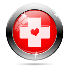 Heart and cross icon