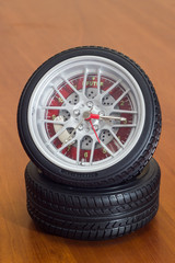 Obraz na płótnie Canvas decorative clock in the shape of wheels
