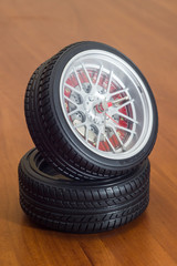 decorative clock in the shape of wheels