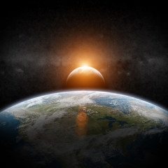 Obraz premium Eclipse of the sun on Planet Earth