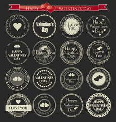 Set of vintage valentine's day love stamp