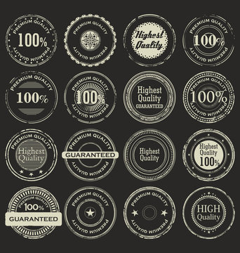 Collection of Premium Quality and Guarantee Labels