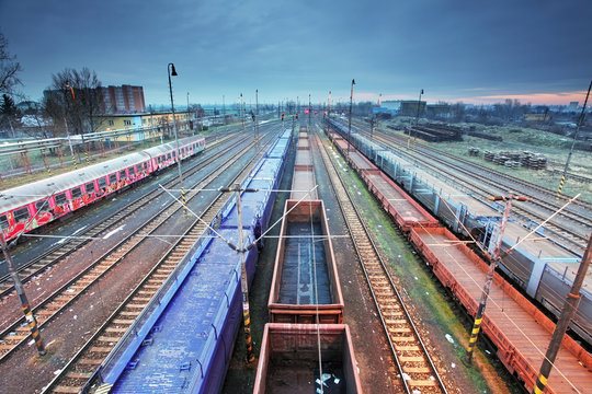 Freight Station with trains