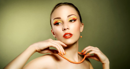 Sensual woman with beautiful make-up