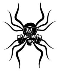 Gas mask stencil isolated over. Tatto element
