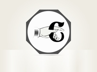 Vector ornamental letter sign alphabet and logo