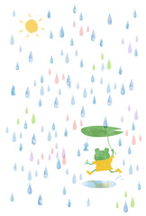 お天気雨とカエル